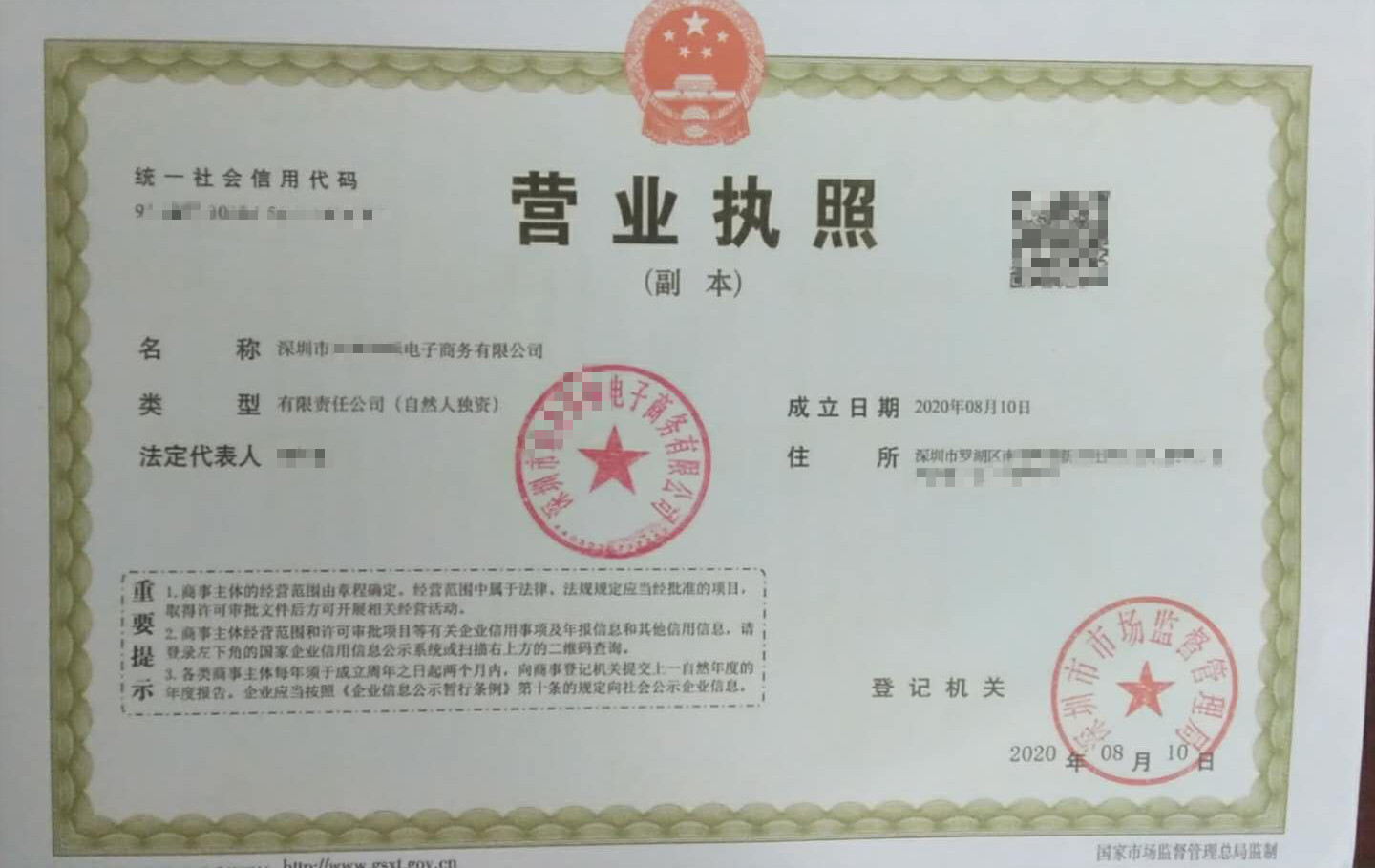 深圳罗湖区电子商务公司